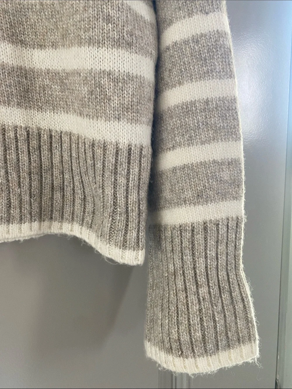 NWT Z Supply Striped Turtleneck Sweater Heather Gray (Flawed)